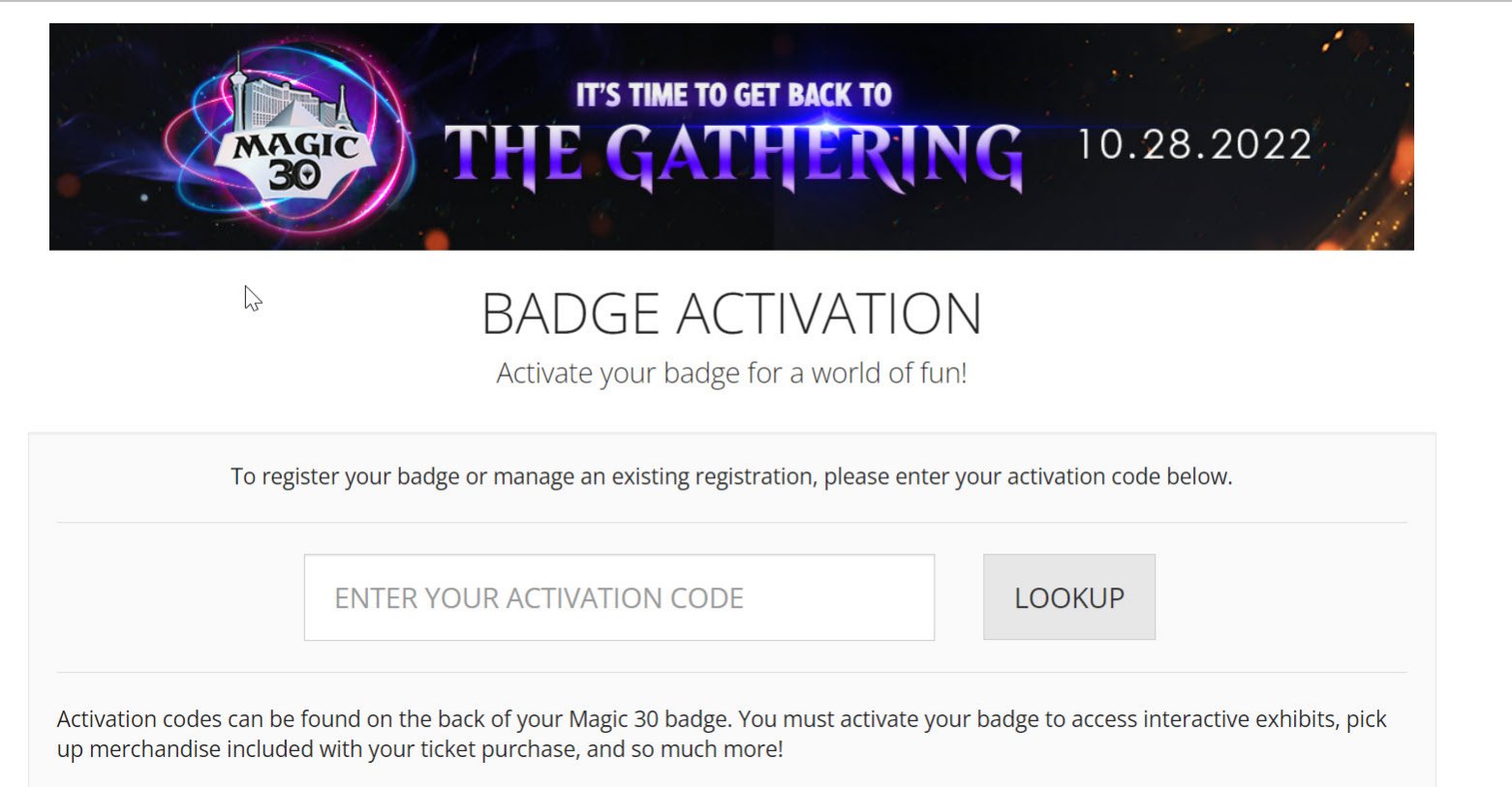 Activate Your Magic 30 Badge!
